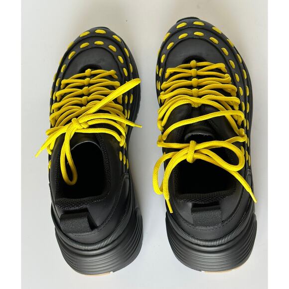 Bottega Veneta Mens Leather Black/Yellow Sneakers 7.5 US 578305 1013 NIB $950 main image 5